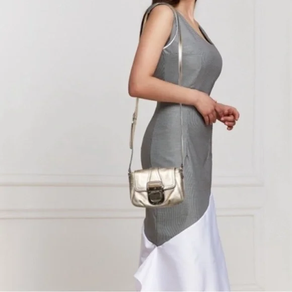 Michael Kors Brigette Pebbled Leather Mini Crossbody, Metallic Gold - Picture 2 of 9